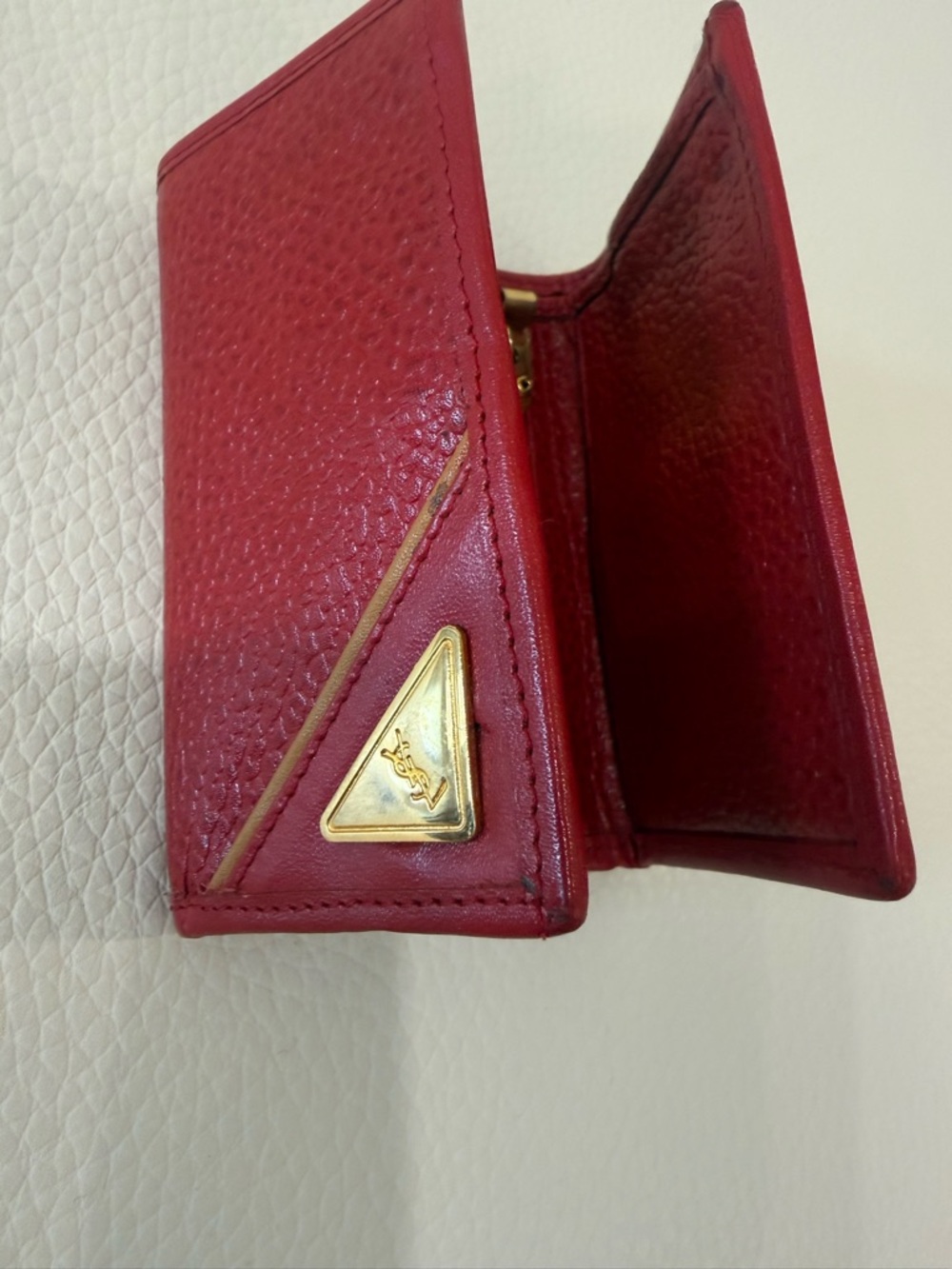 Vintage YSL Yves Saint Laurent Red Slim Wallet - Picture 4 of 10